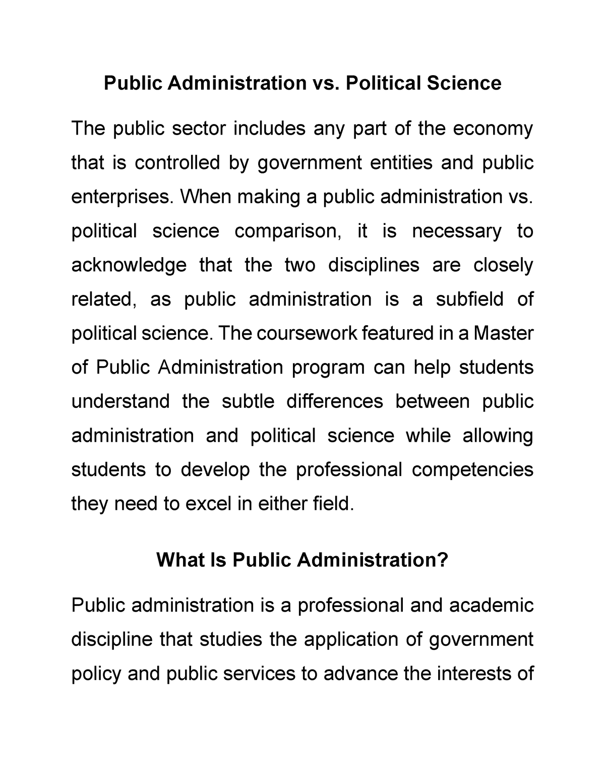 sample case study in public administration
