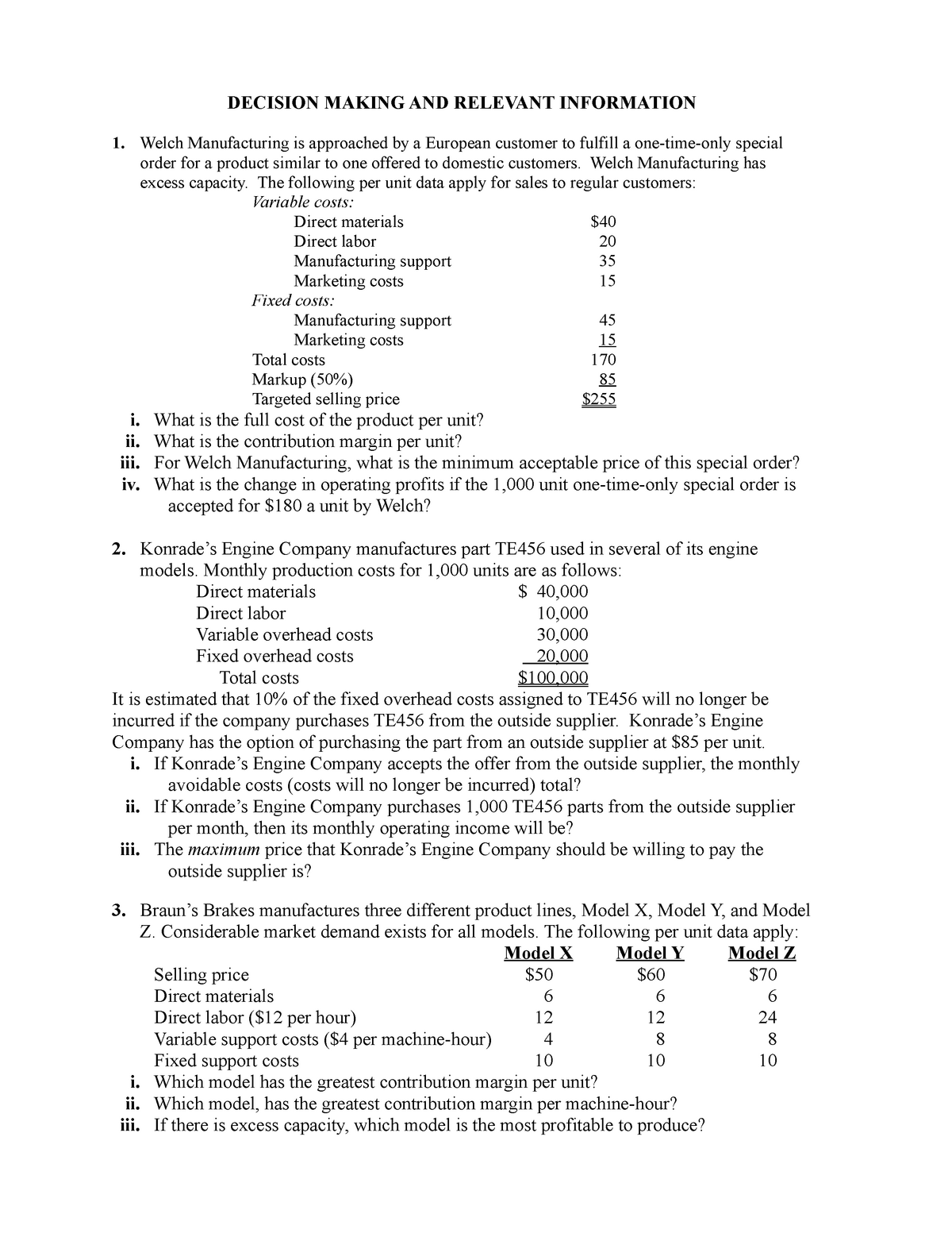 Cost accounting exam 1