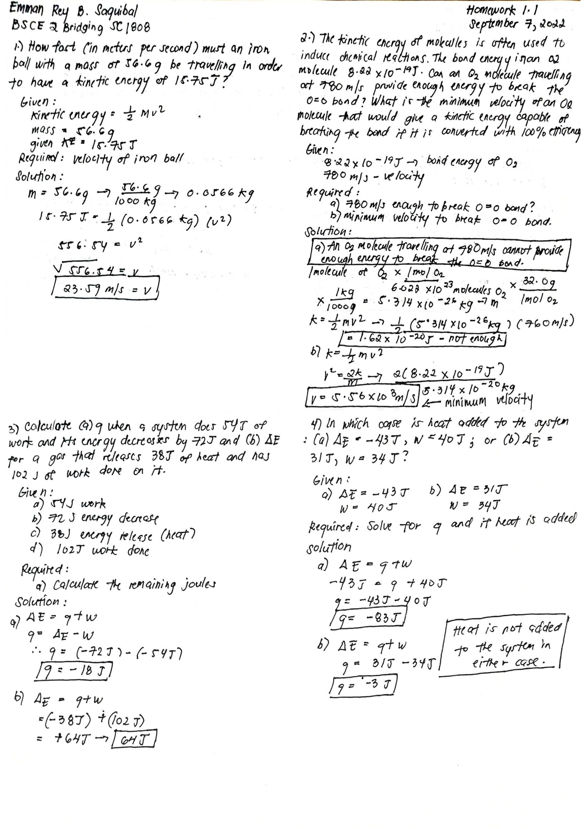 Homework 1 - Assignment in Chemistry - engineering - Studocu