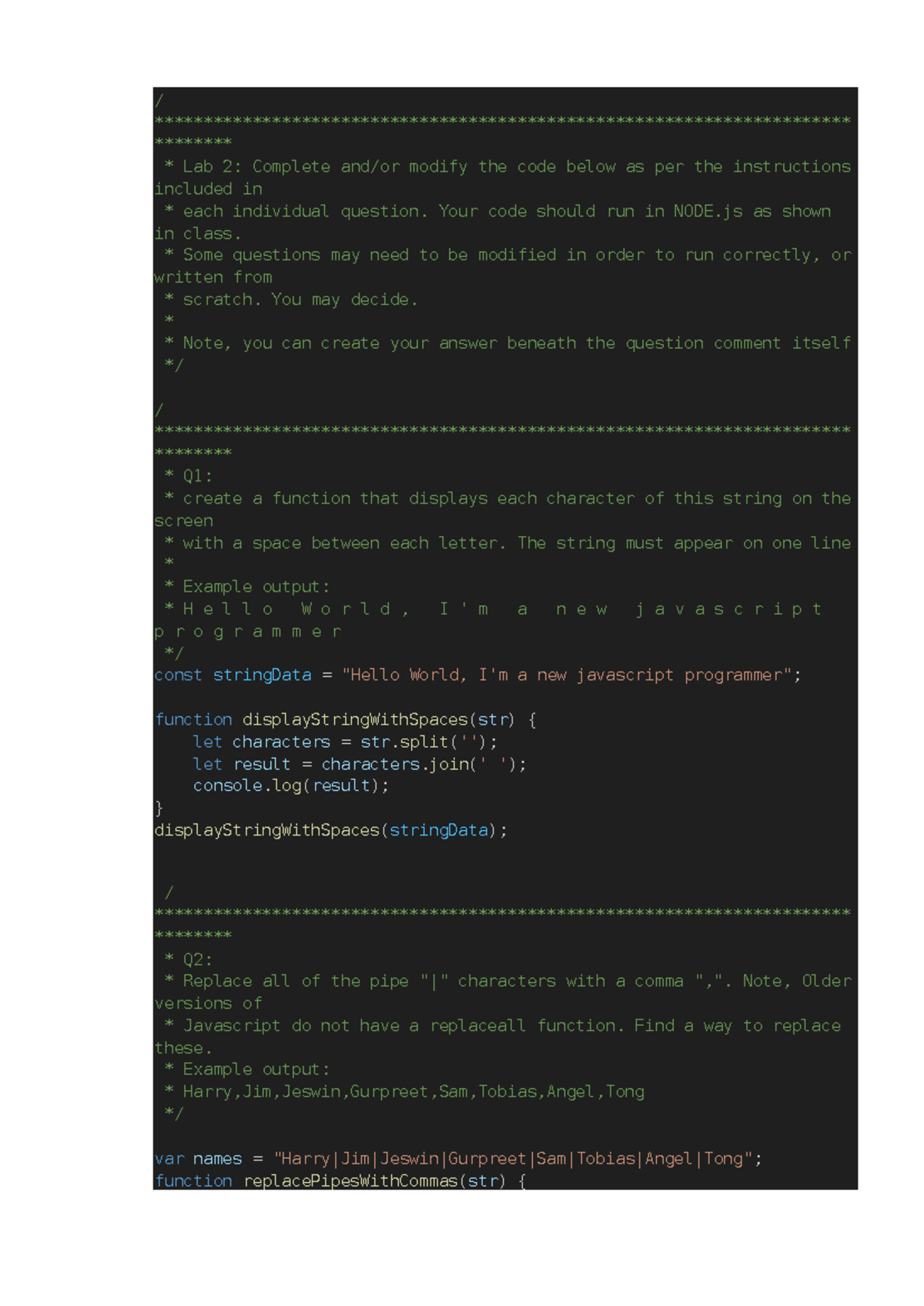 WEB222 Quiz 2: JavaScript Functions and Code Modifications - / - Studocu