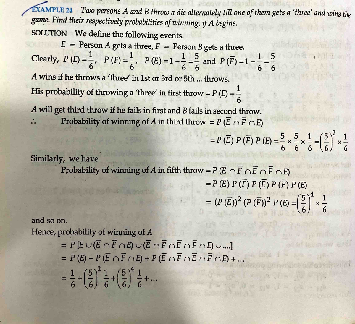 Probability RD (infinite,distribution) - .- ~LE 24 Two Persons A And B ...