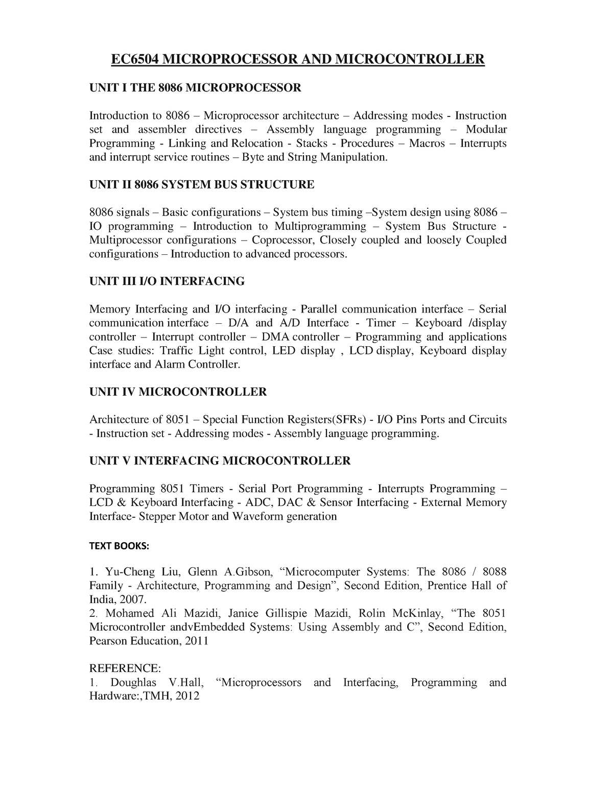 Unit 1 MPMC Notes - Pdf - EC6504 MICROPROCESSOR AND MICROCONTROLLER ...