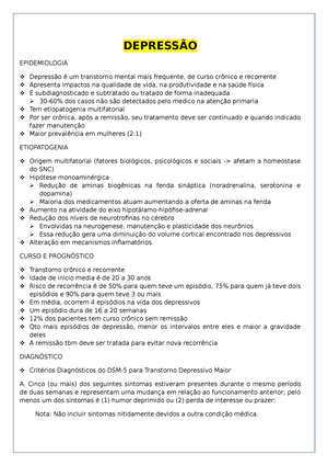 Depressao - Questionario Diagnostico