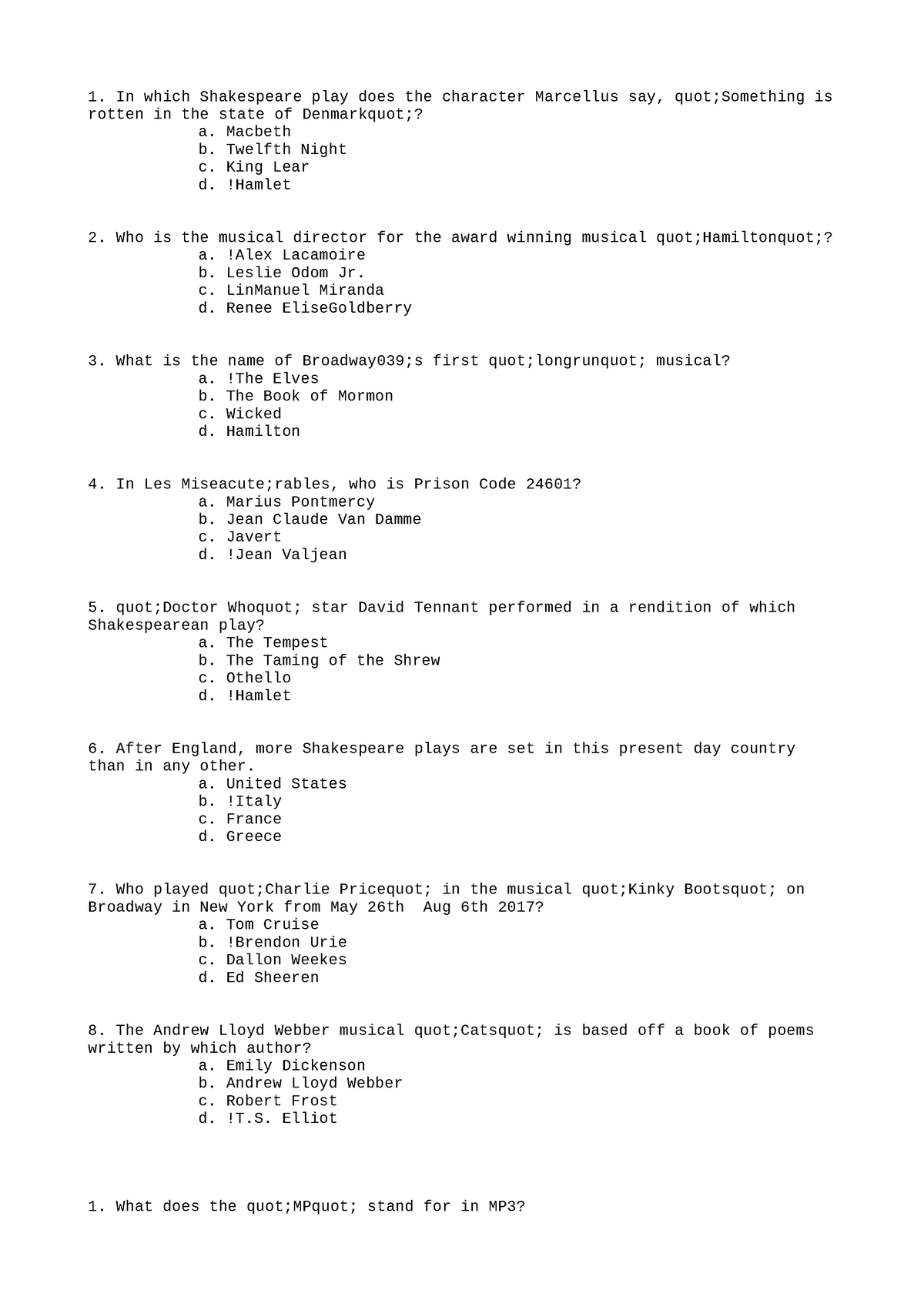 MED225 Diagnostic Methodology Spring 2022 5 - In which Shakespeare play ...