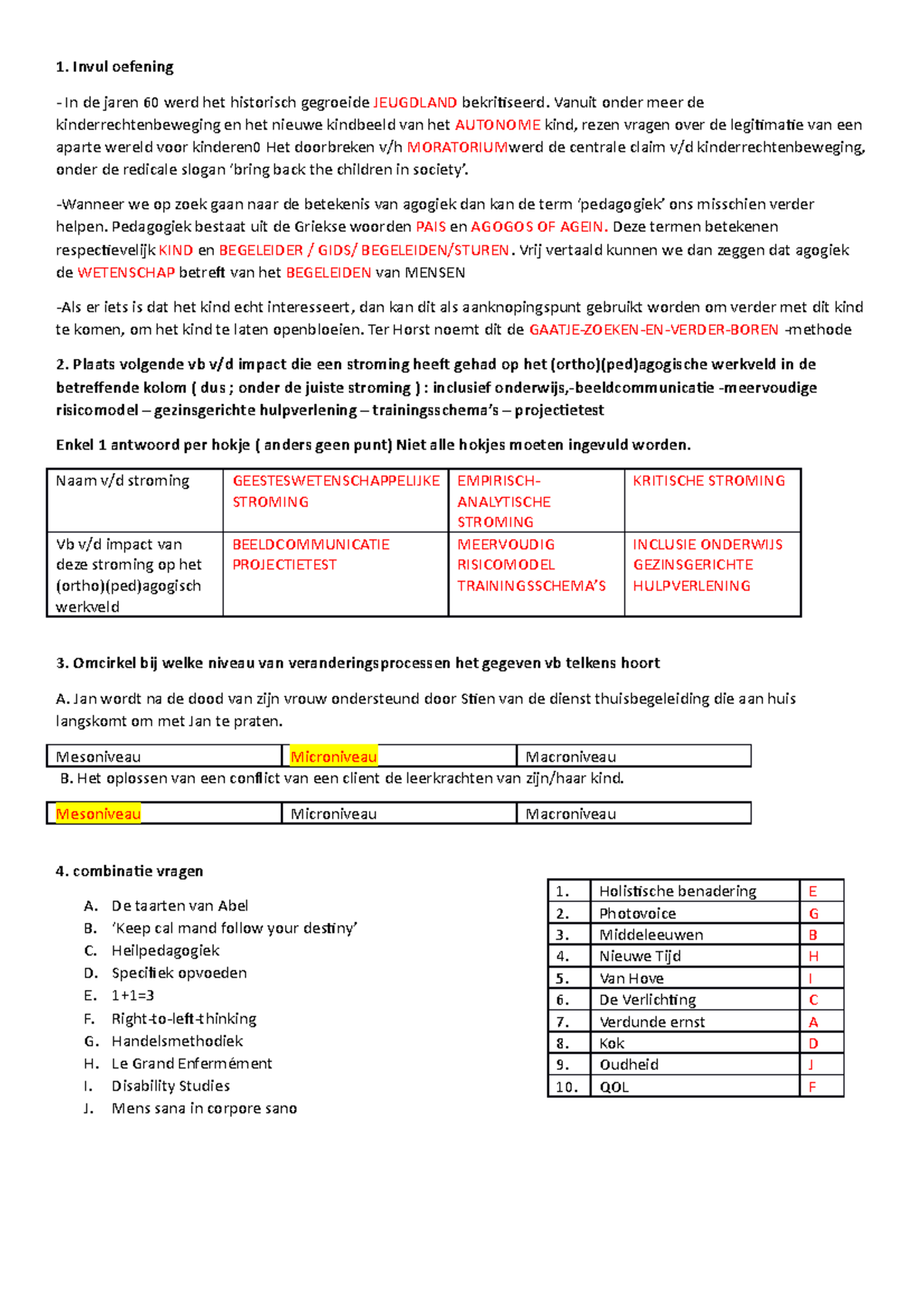 Proef/oefen Tentamen 9 Januari Winter 2020, Antwoorden - 1. Invul ...