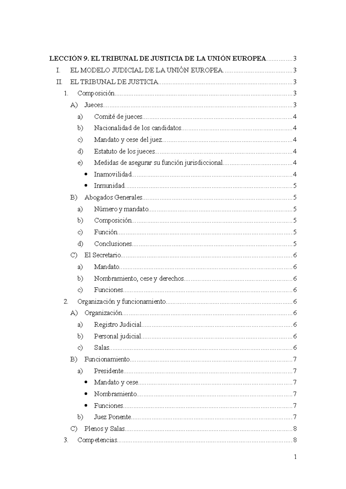 Tema 9. El Tribunal de Justicia de la UE - LECCIÓN 9. EL TRIBUNAL DE ...