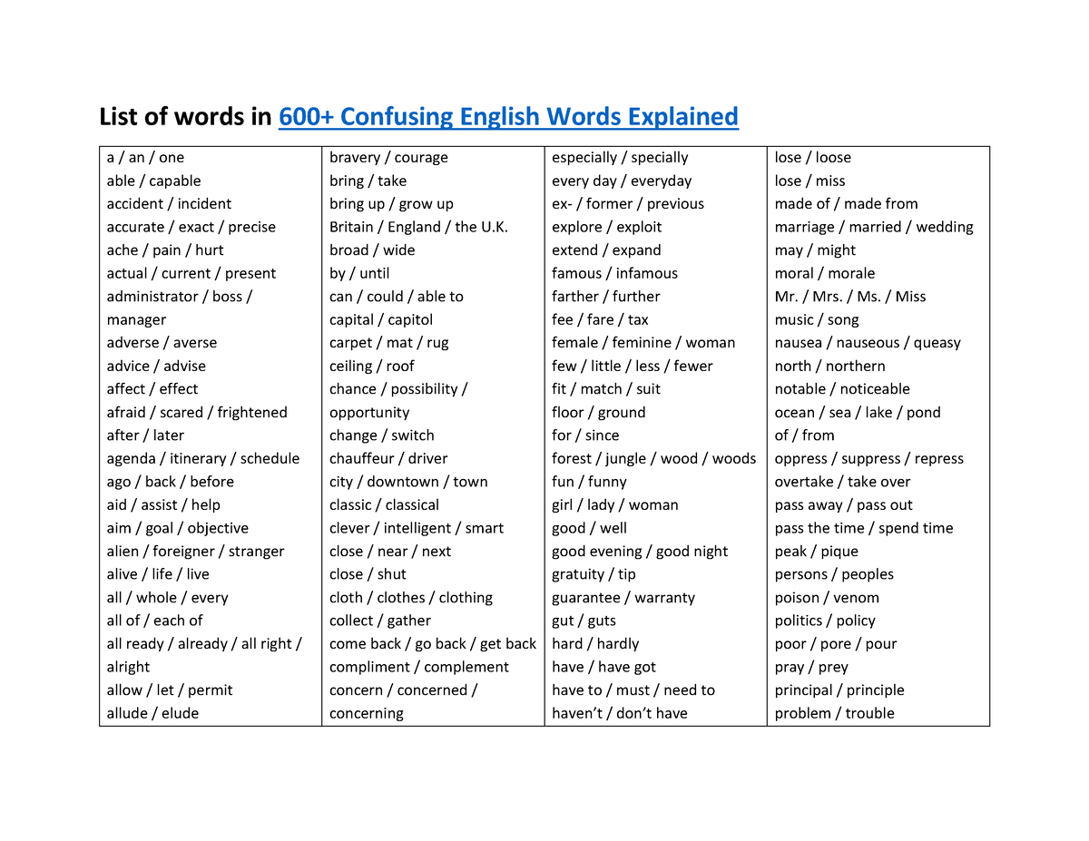 600-confusing-words-explained-list-list-of-words-in-600-confusing