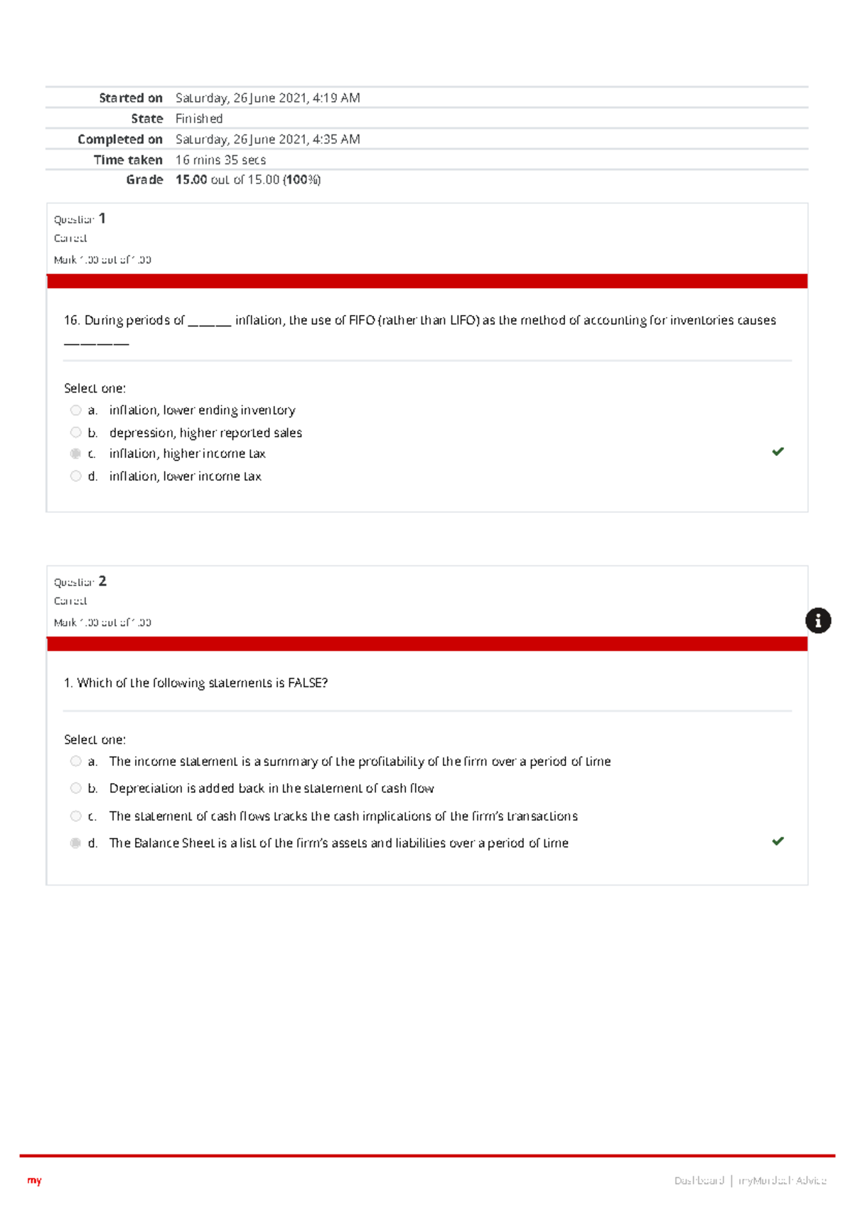 Quiz 3 (Chapter 19) Attempt 1 review - Started on Saturday, 26 June ...