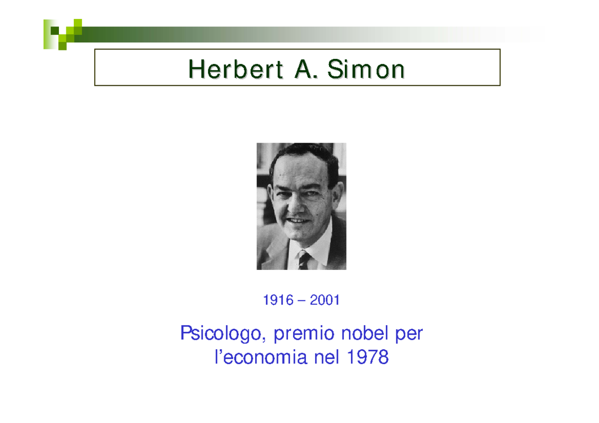 Simon - slide - Her ber tHer ber t A. Sim onA. Sim on 1916 – 2001 ...