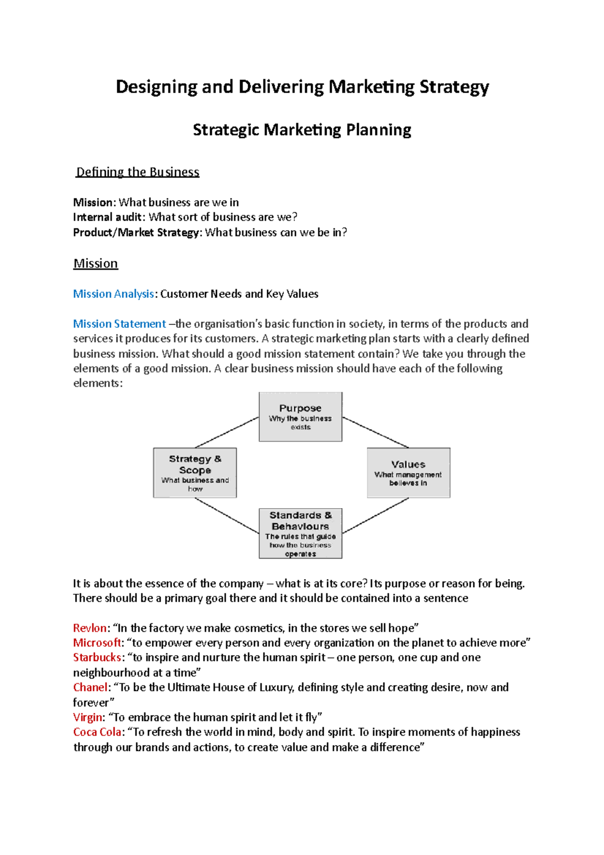 Designing and Delivering Marketing Strategy - Designing and Delivering ...