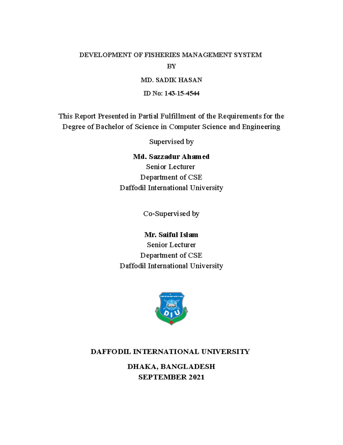 Final Defense Project Report - DEVELOPMENT OF FISHERIES MANAGEMENT ...