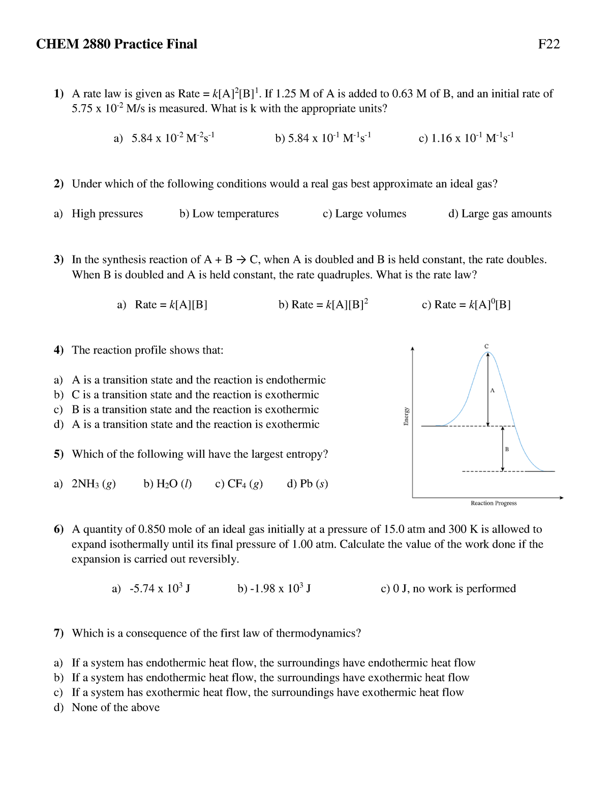 chem-2880-practice-final-f22-if-1-m-of-a-is-added-to-0-m-of-b-and-an