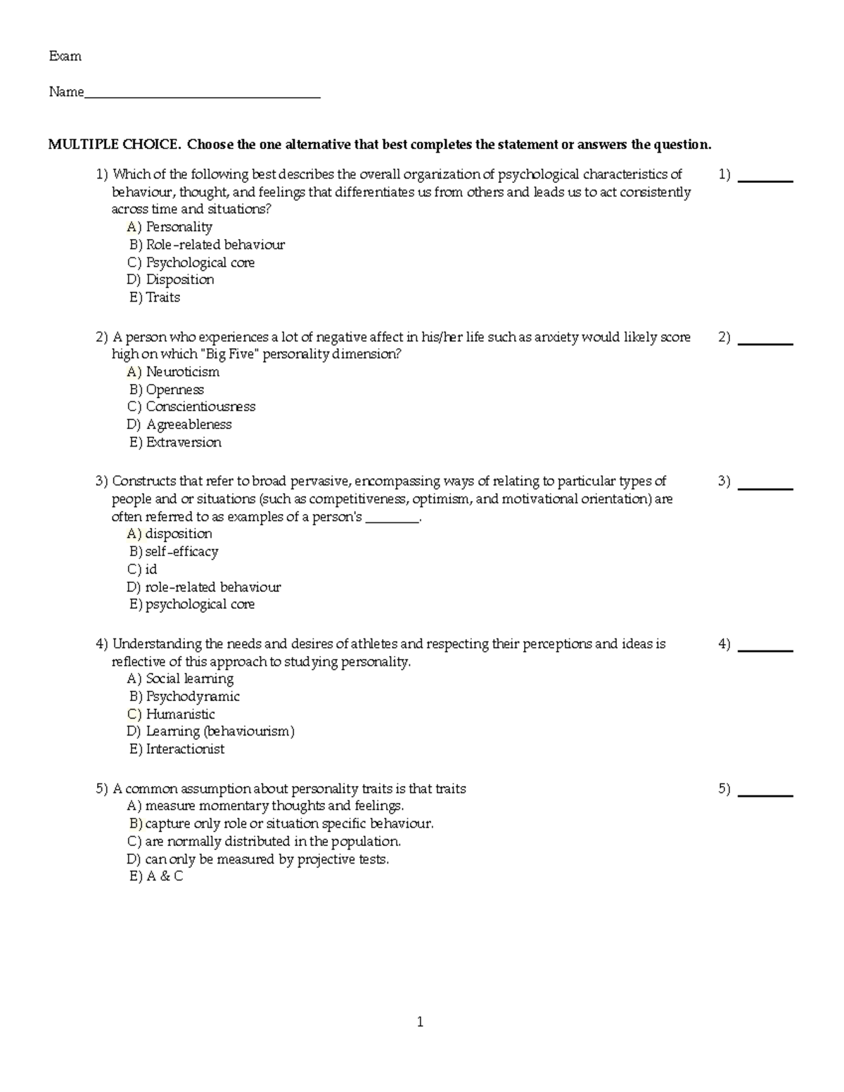 Sample/practice exam 2014, questions and answers - 3 - Exam MULTIPLE ...