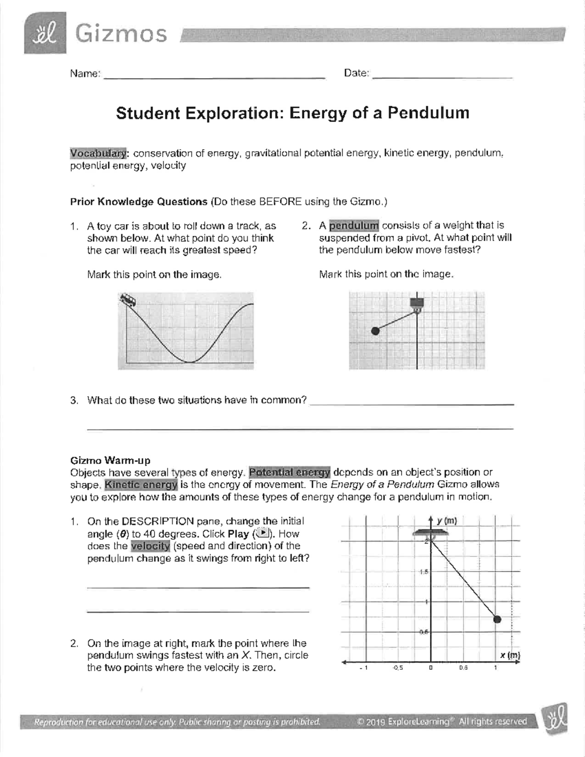 Gizmo energy pendulum 1114 NATS 1010 Studocu