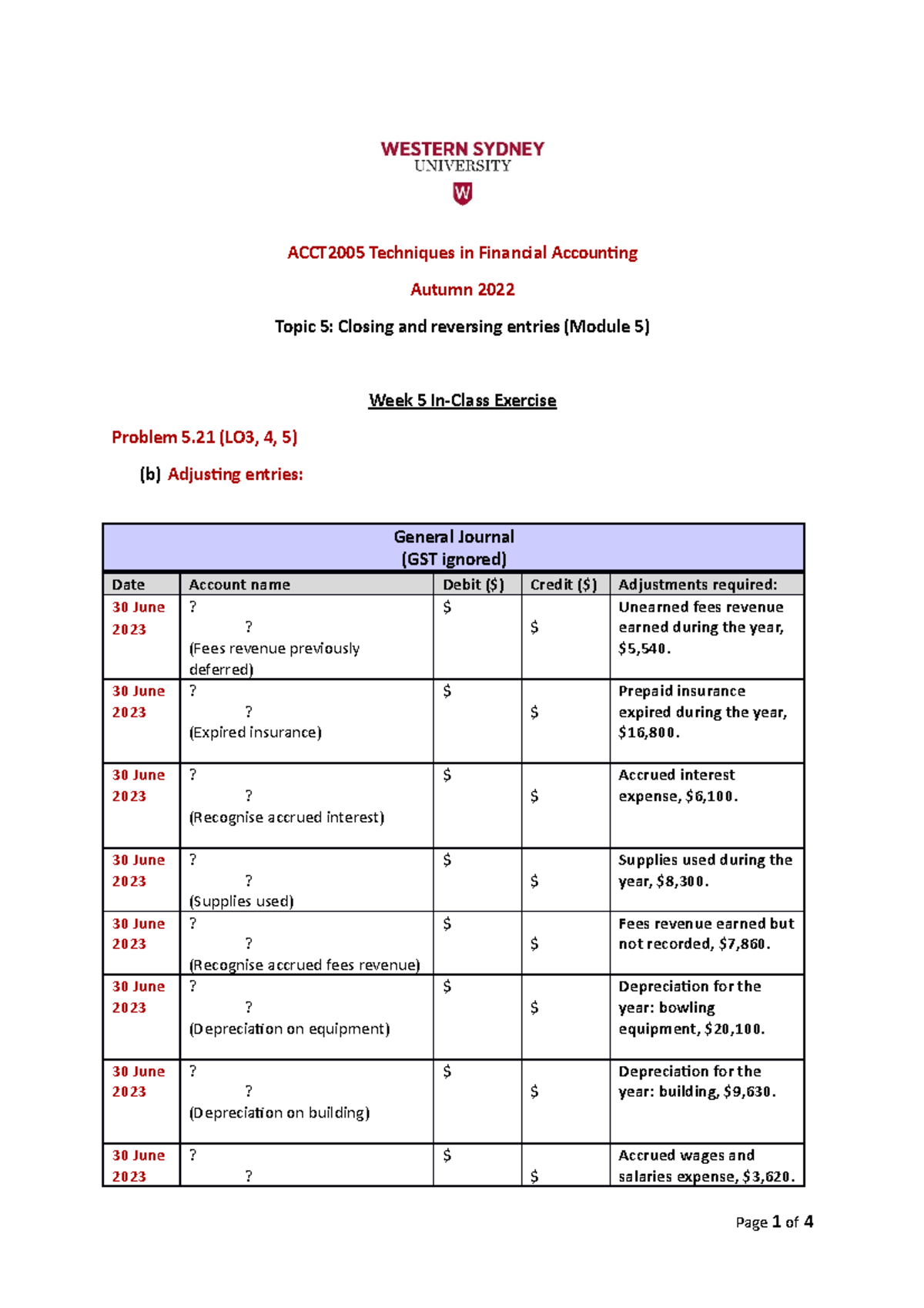 Week 5 In-Class Exercise Worksheet (Topic 5) (Word document template ...