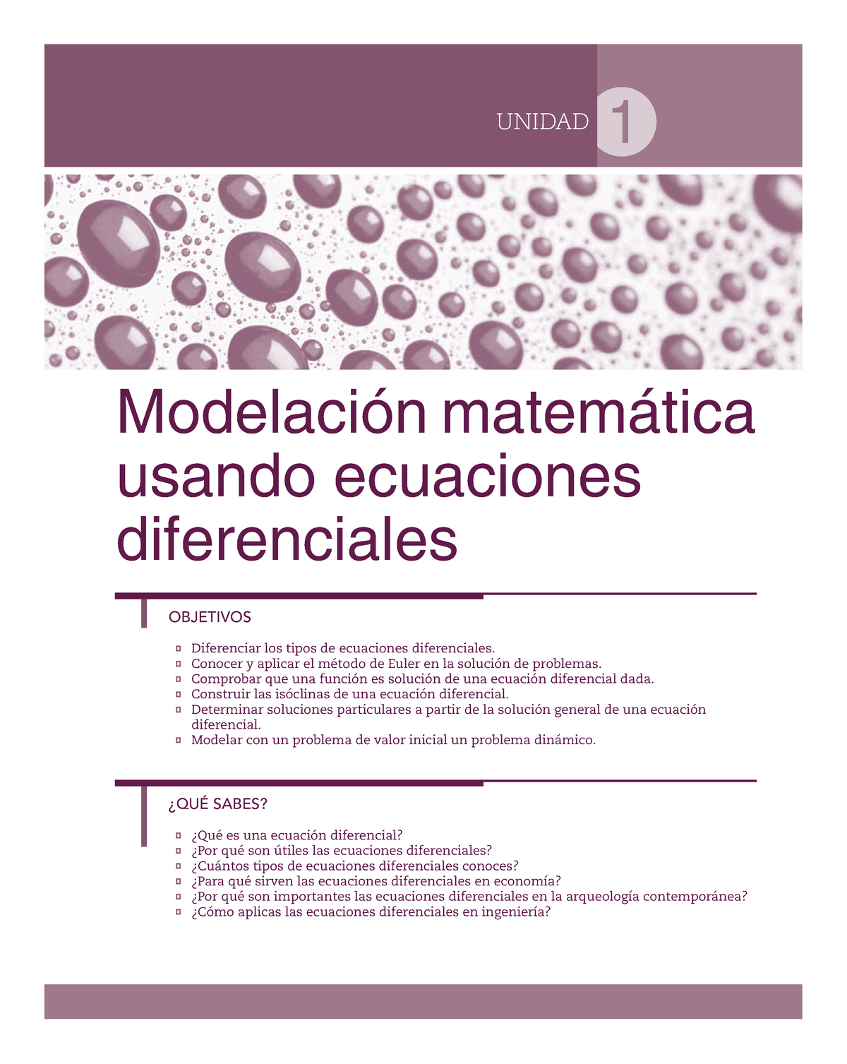 Unidad 1 Modelacion Matematica Utilizando Ecuaciones Diferenciales ...