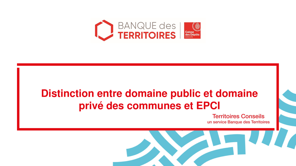 Diaporama RTJ156 Domaine Public Privé - Distinction entre domaine