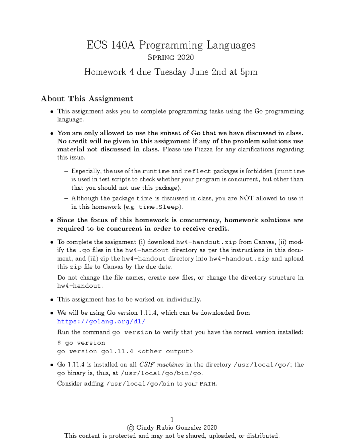 Hw4-description - homework 4 - ECS 140A Programming Languages Spring ...