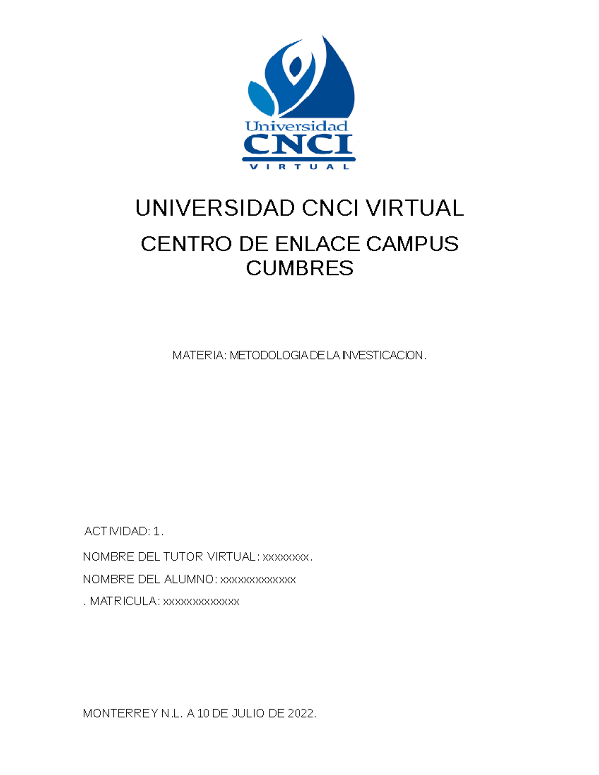 Actividad 1 Metodologia De La Investigacion Universidad Cnci Virtual