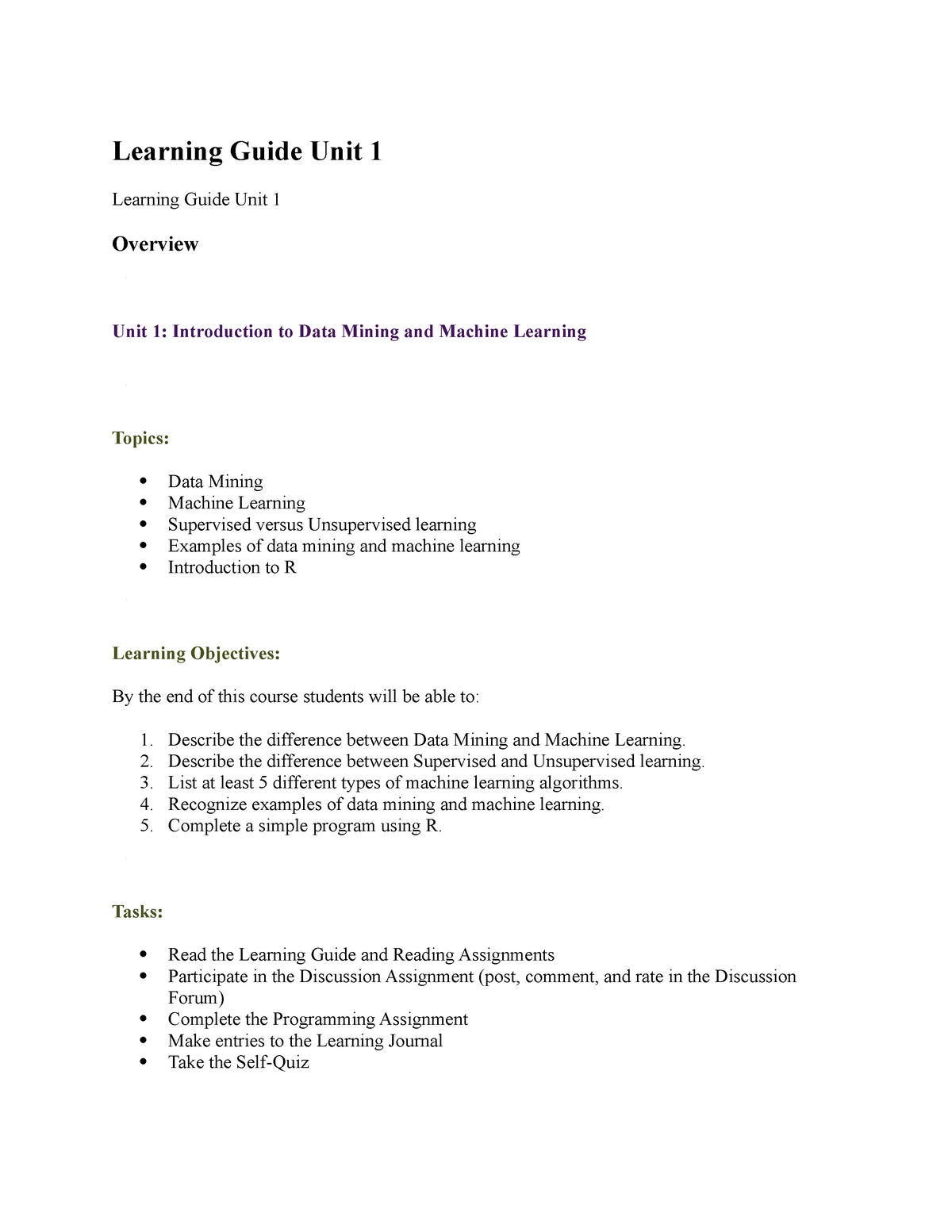 Learning Guide Unit 1 - Thank You :)) - Learning Guide Unit 1 Learning ...