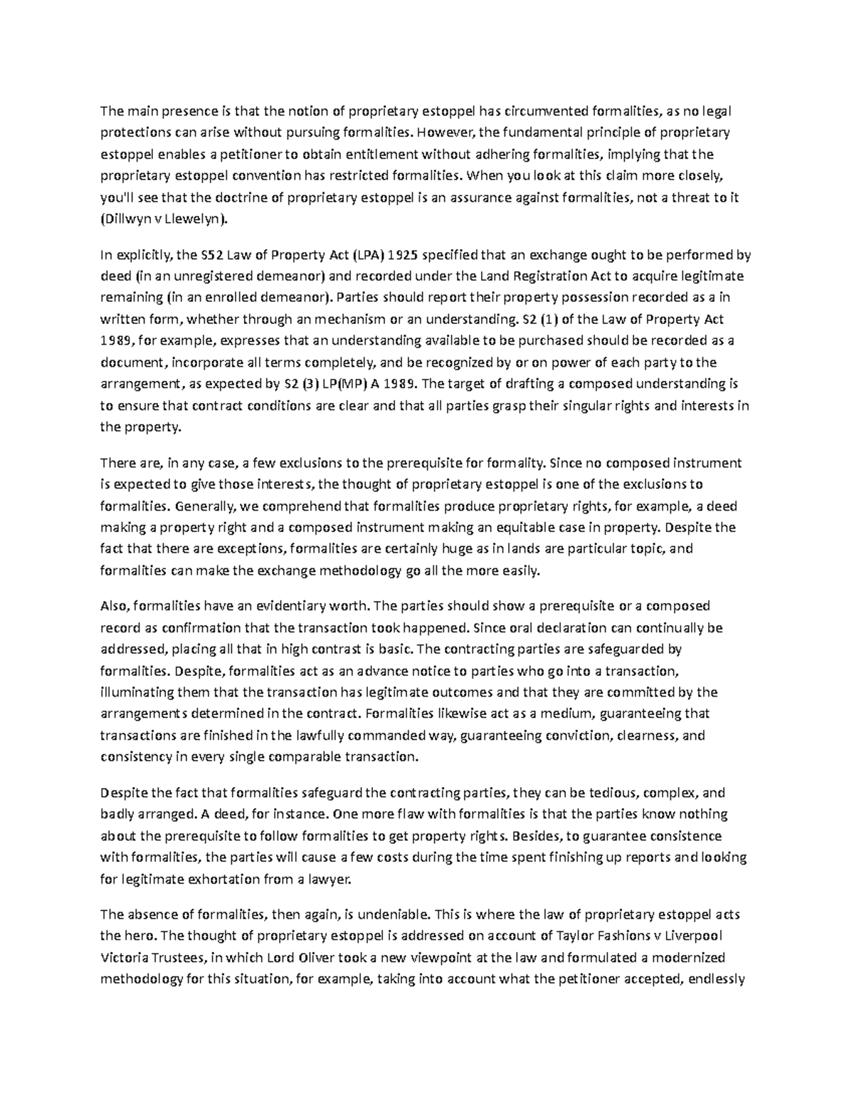 PE formality property law essay also for trust The main presence is that the notion of Studocu