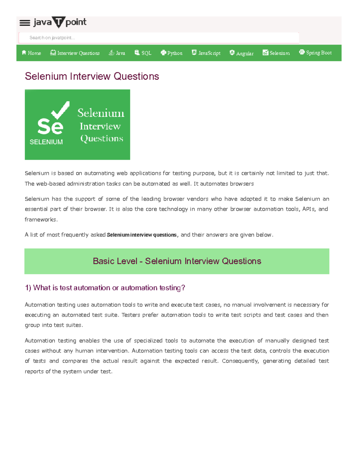 Selenium Grid Interview Questions