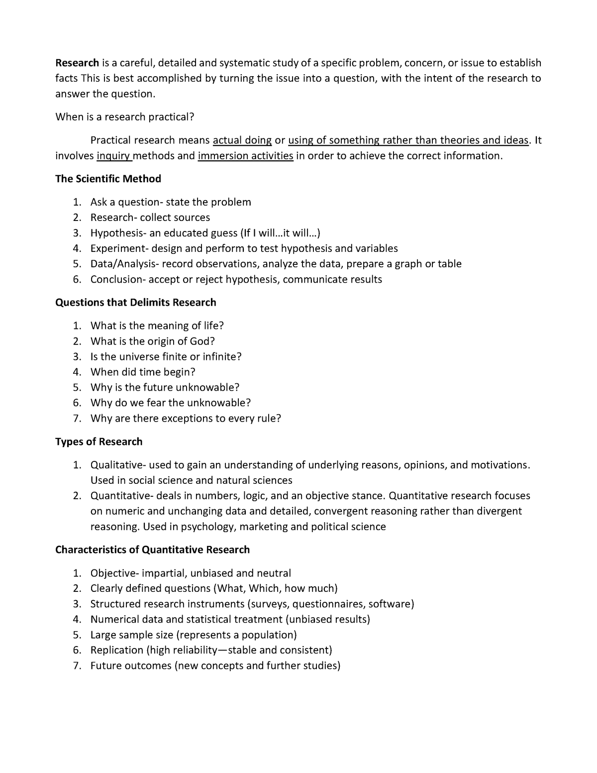 Practical Research 2 Quantitative Research Compress Studocu