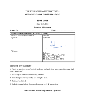 Practice TEST 1 - .... - 26/10/2020 MATH FOR BUSINESS REVIEW MID-TERM 2 ...