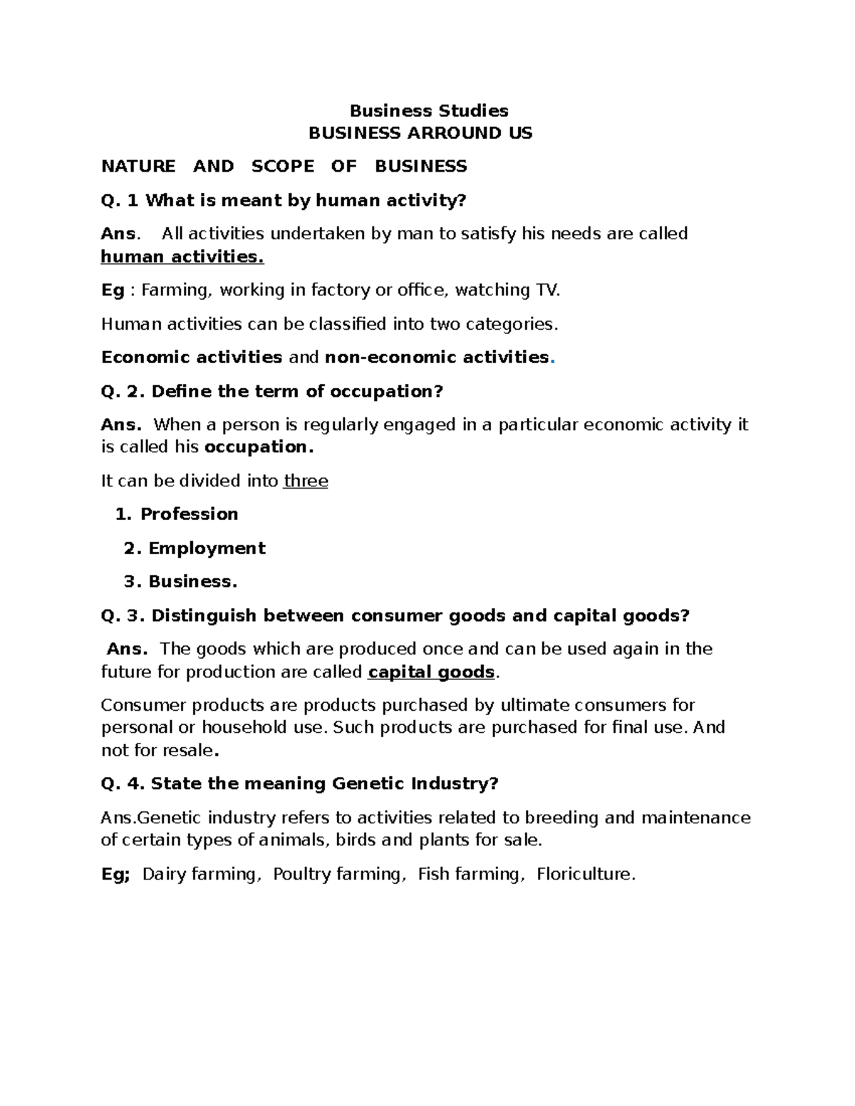 Business Studies Guide for easy Document - Business Studies BUSINESS ...