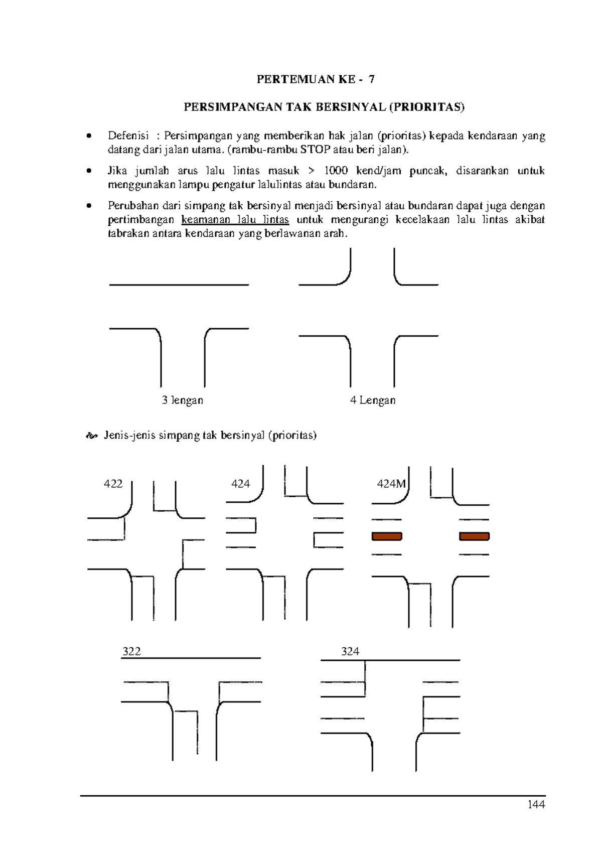 Materi Pertemuan 6 - Teknik Lalu Lintas - PERTEMUAN KE - 7 PERSIMPANGAN ...