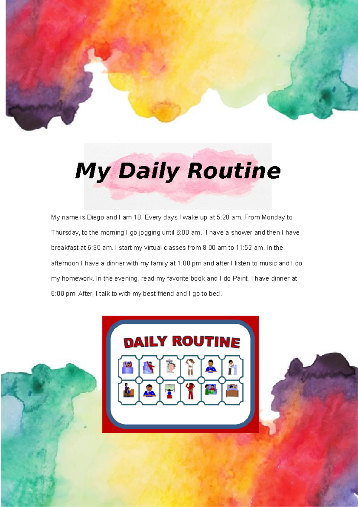 2-My Daily Routine - ddd - My Daily Routine My name is Diego and I am ...