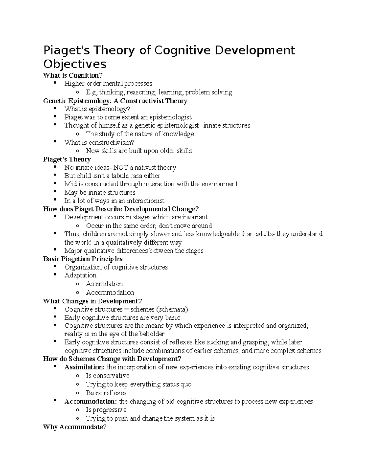 2480 Piaget's Theory of Cognitive Development - Piaget's Theory of ...