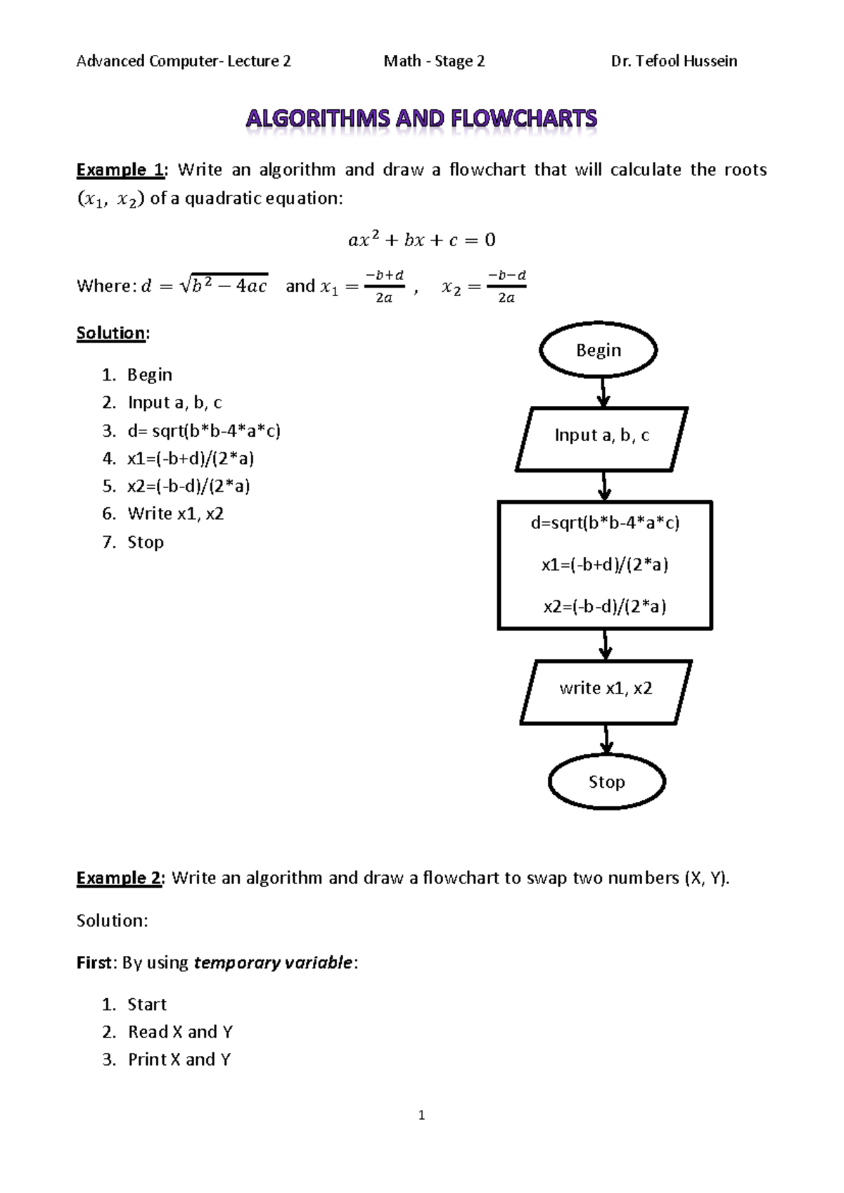 Mwe87pz5b UCRd MSCh 4q1kg - Example 1: Write an algorithm and draw a ...