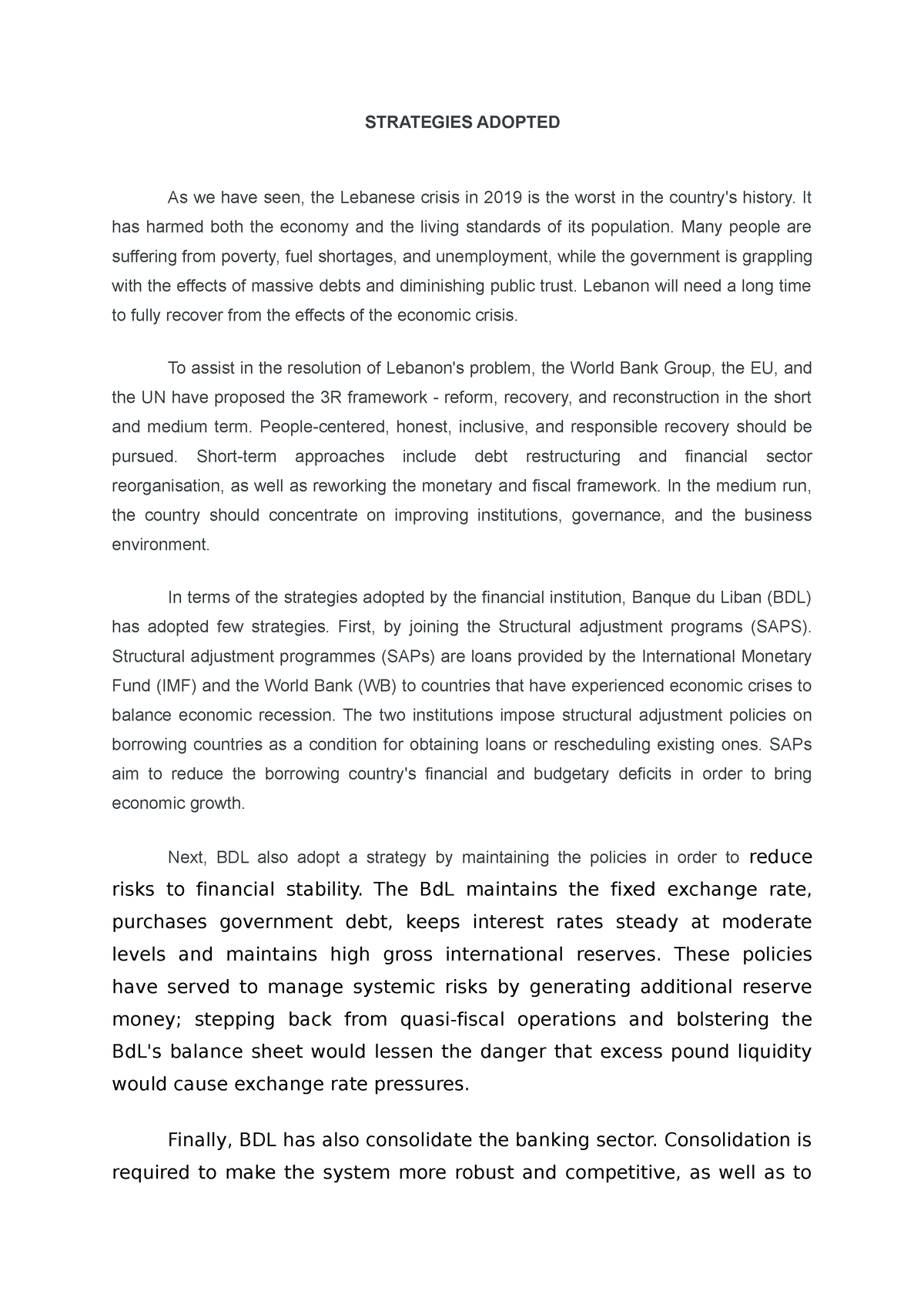 Strategies Adopted FIN533 - Investment - UiTM - Studocu