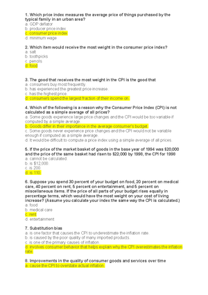 Chapter 24 Quiz Measuring The Cost Of Living - ECO-202-T1419 ...