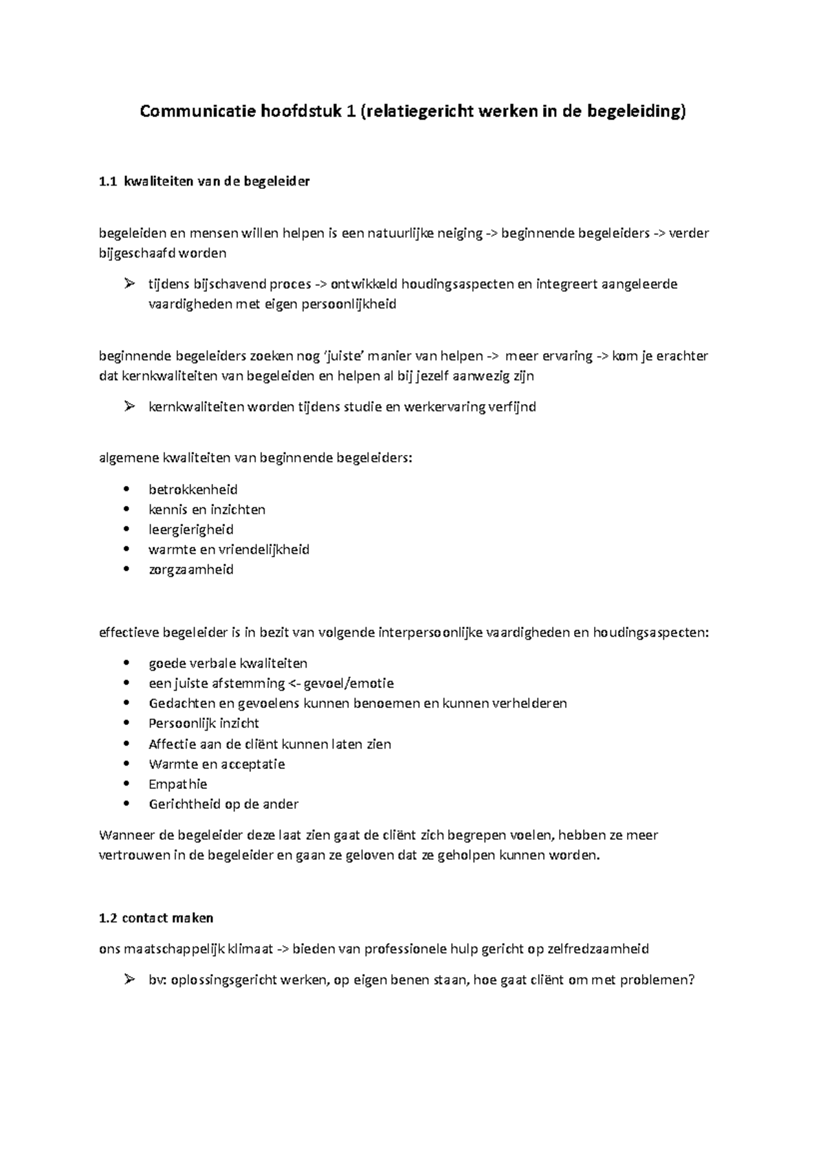 Communicatie Samenvatting Hoofdstuk 1 - Communicatie Hoofdstuk 1 ...