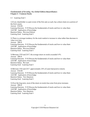 Chapter 3 - Testbank - Fundamentals Of Investing, 14e, Global Edition ...