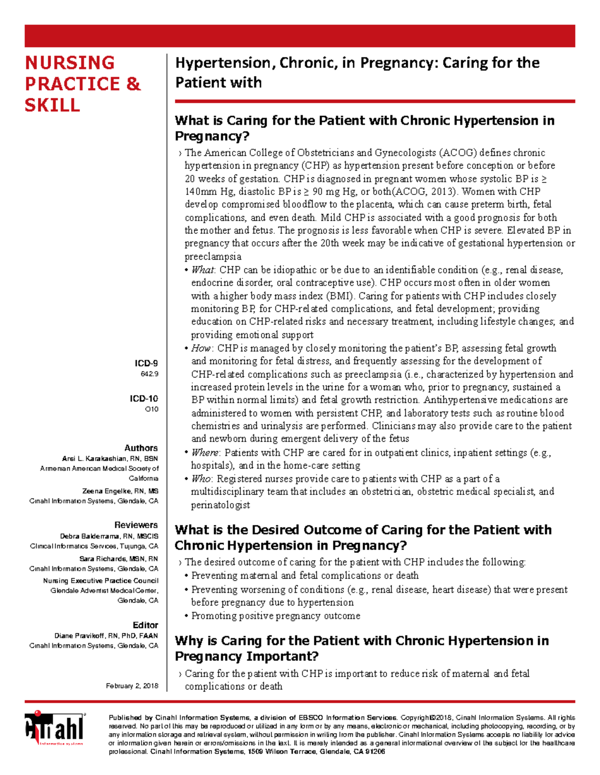 HTN In Pregnancy Assignment NURSING PRACTICE SKILL ICD 642 ICD O