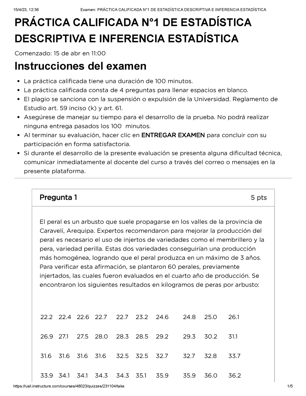 Examen Practica Calificada N1 DE Estadistica Descriptiva E Inferencia ...