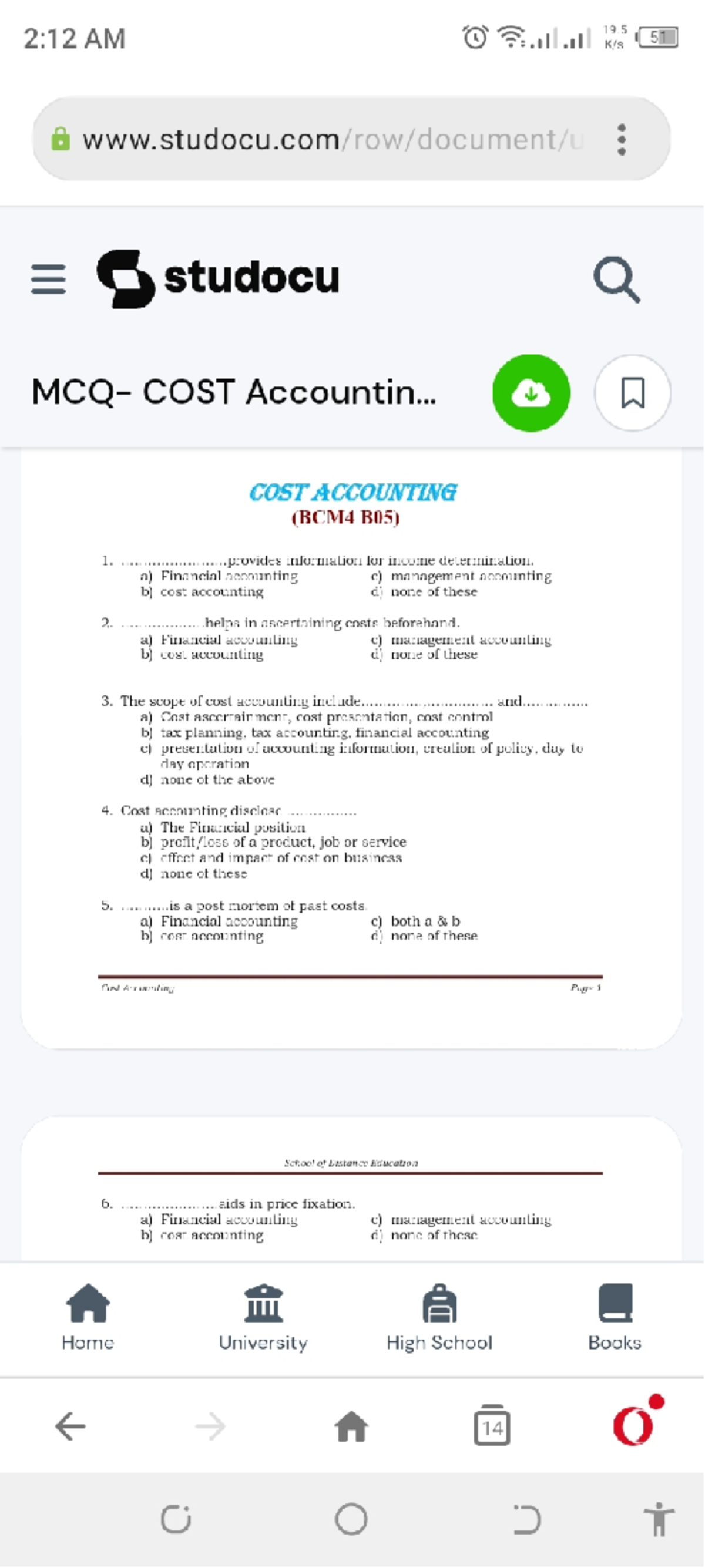 Cost accounting objectives Studocu