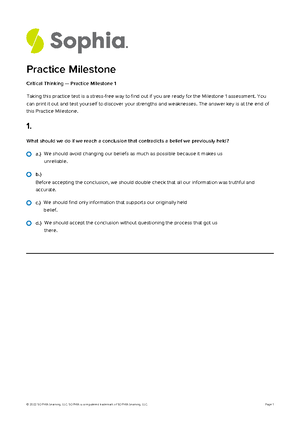 Phil1005 Unit 3 Practice Milestone - A.) ¬ B.) → C.) ∨ D.) ∧ Practice ...