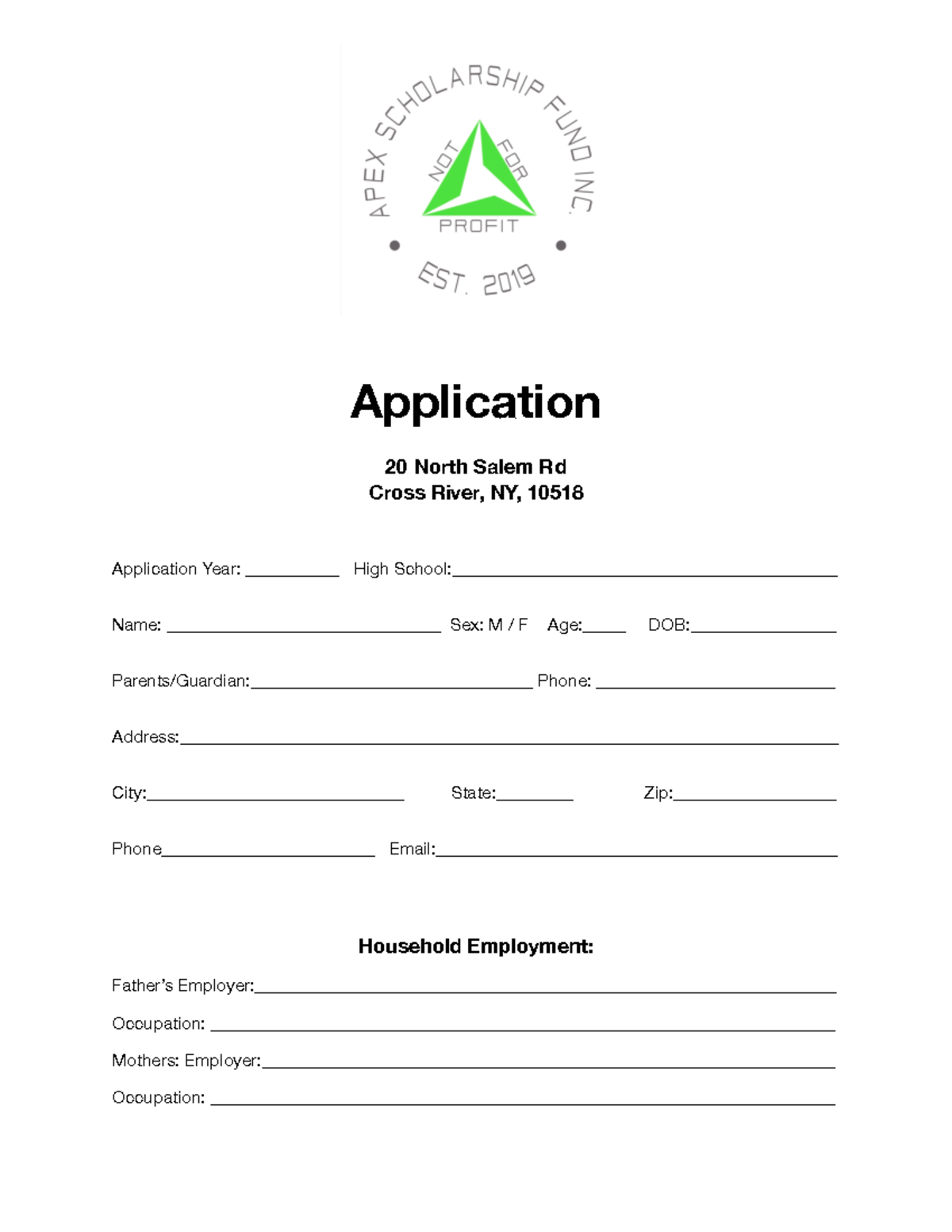Apex+Scholarship+Application+2022 - Application 20 North Salem Rd Cross ...
