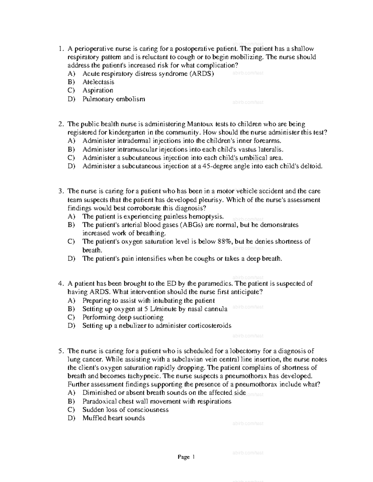 Chapter 10 Practice Quiz A perioperative nurse is caring for a