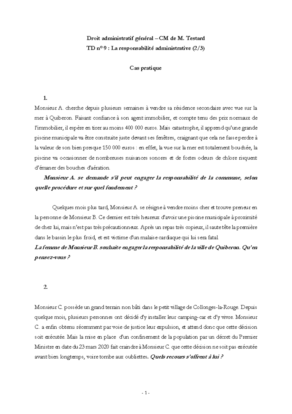 S Ance Nonc Cas Pratique Droit Administratif G N Ral Cm