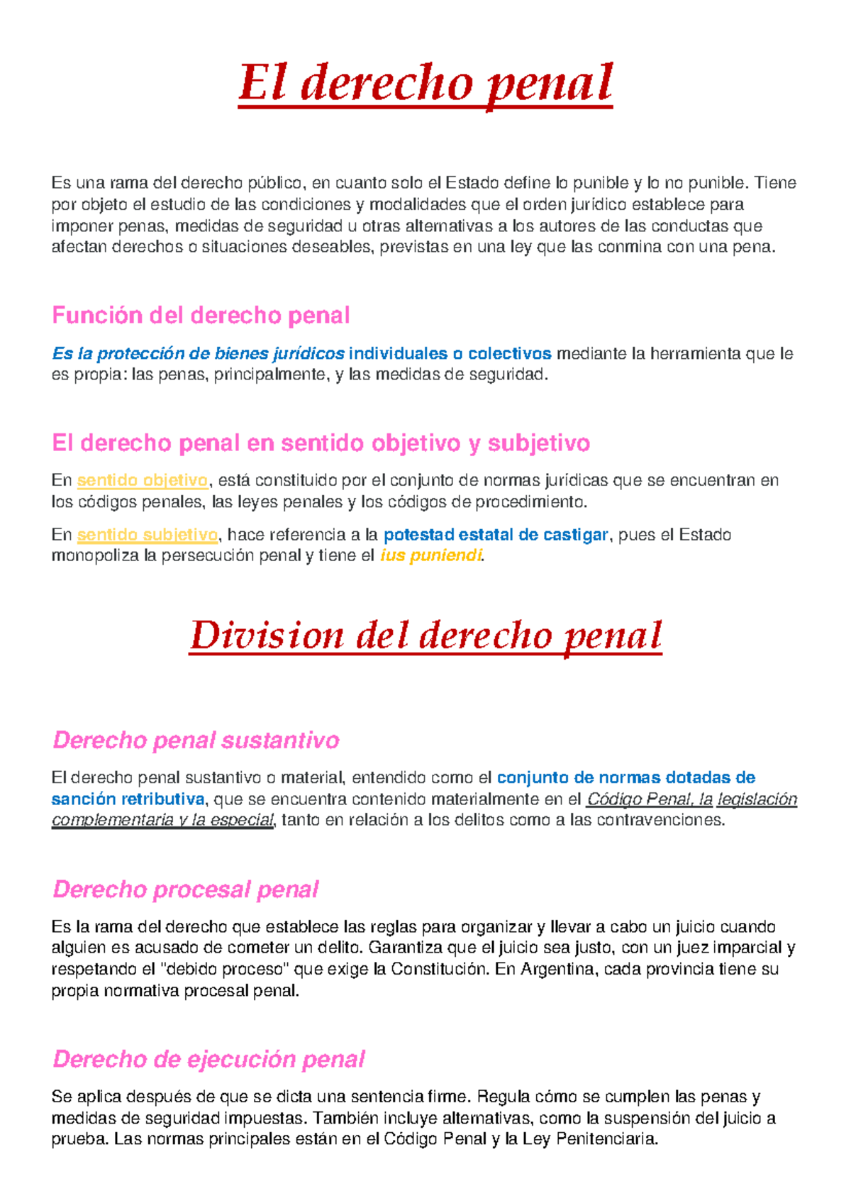El derecho penal 1 y 2 - resumen modulo 1 y 2 - El derecho penal Es una ...