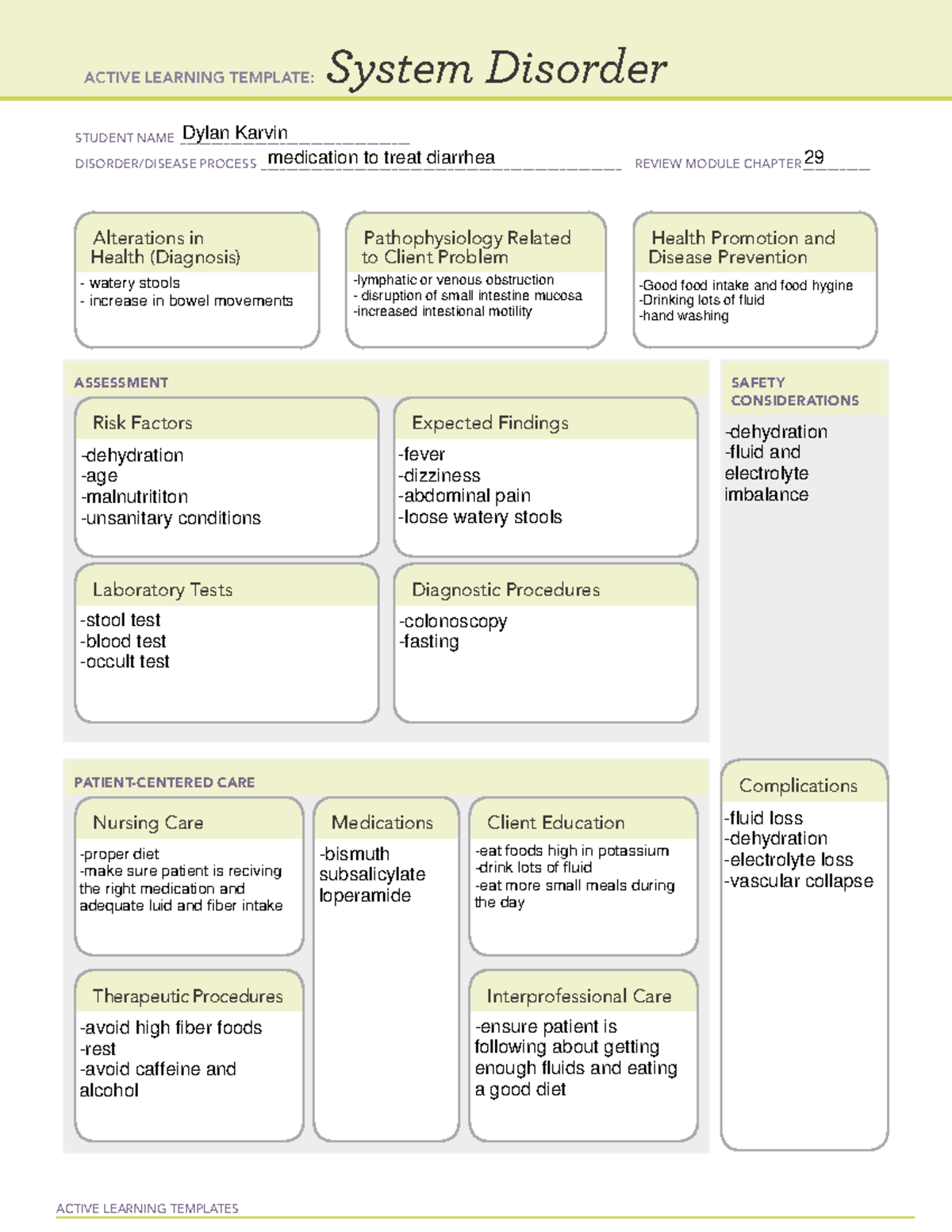 System disorder restricted ati 1 - ACTIVE LEARNING TEMPLATES System ...