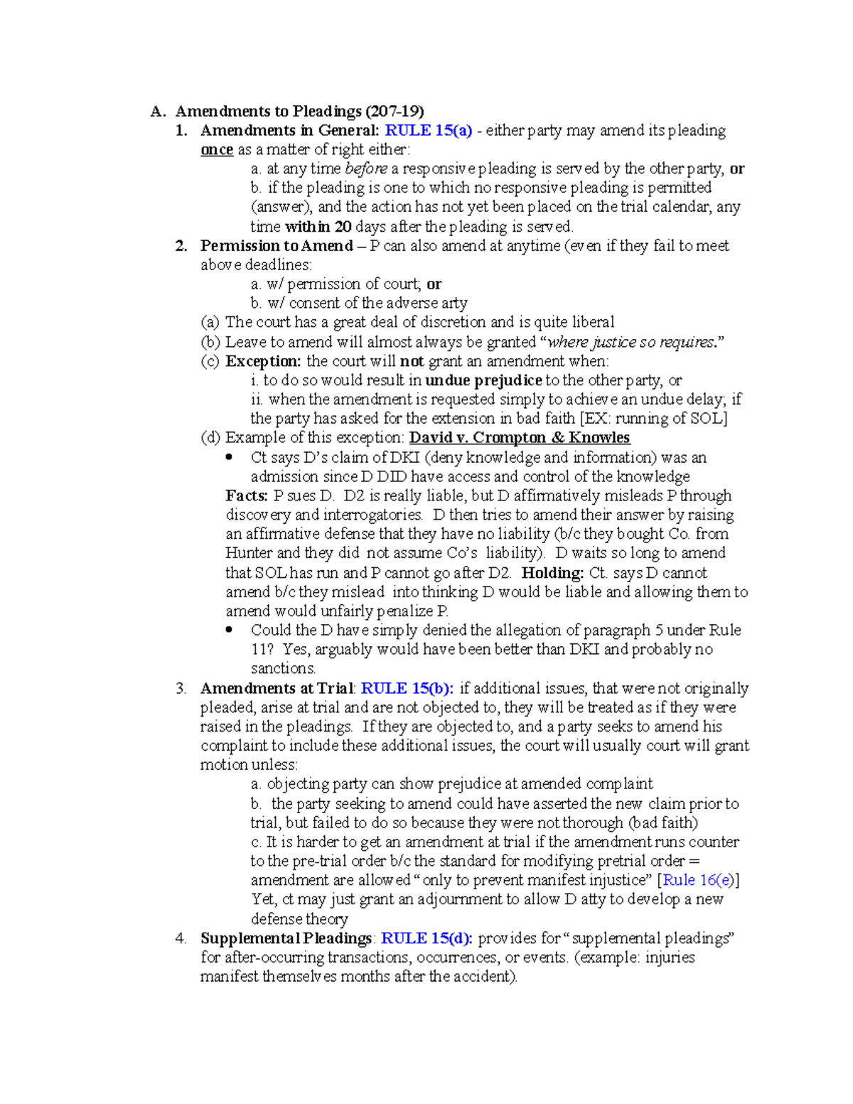 civil-procedure-law-outline-1-a-amendments-to-pleadings-207-19-1