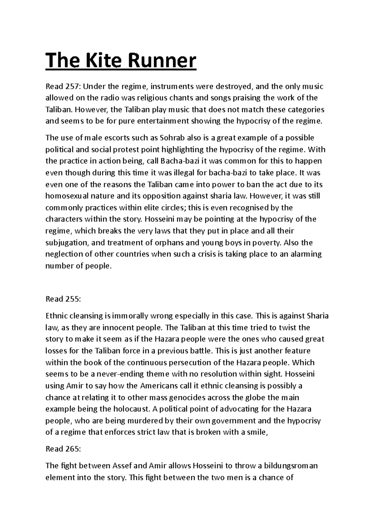 The Kite Runner Chapter 22 analysis The Kite Runner Read 257 Under