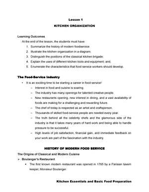 Lesson 2-Sanitation and Food Safety - LESSSON 2 SANITATION AND FOOD ...