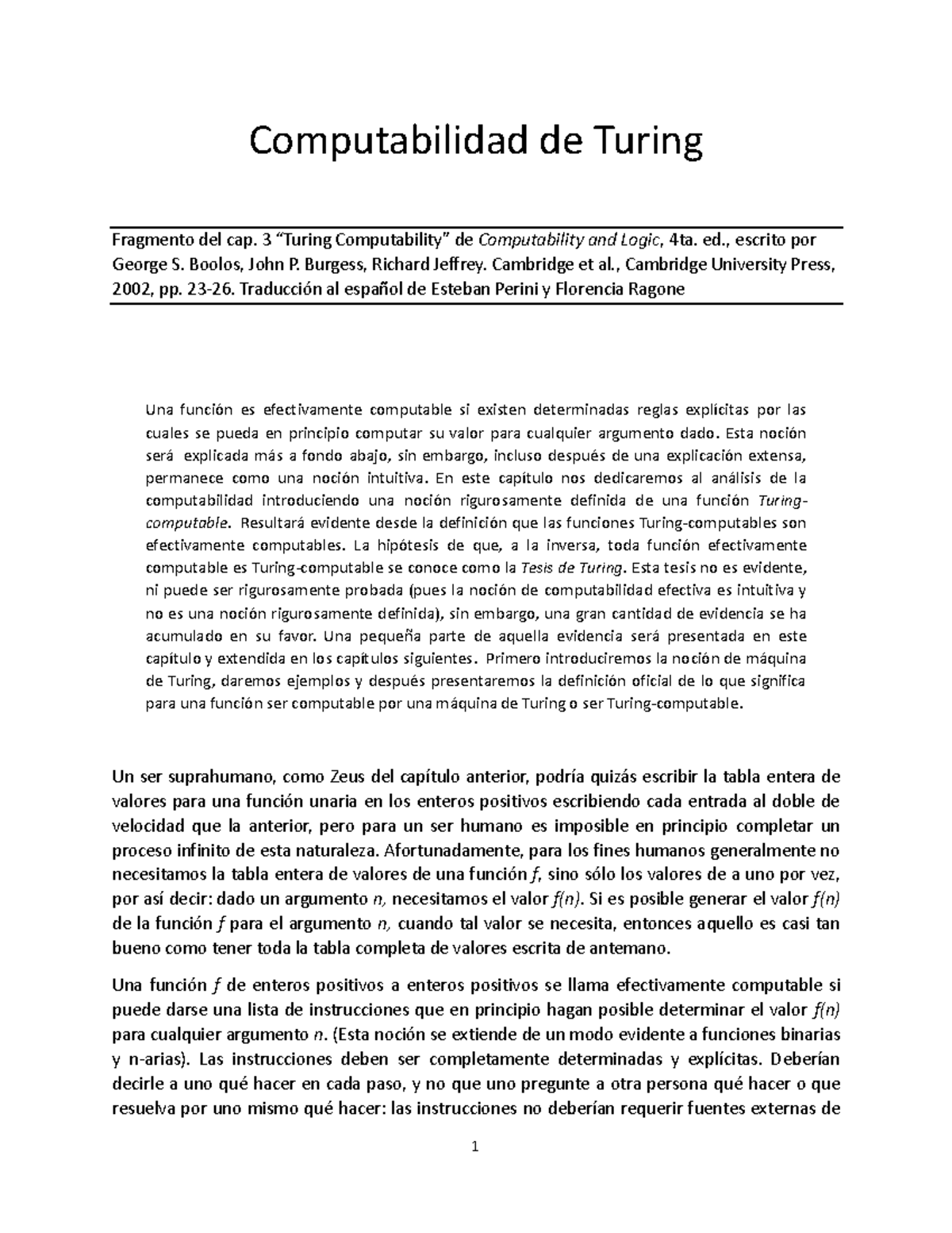 Computabilidad De Turing - Computabilidad de Turing Fragmento del cap ...